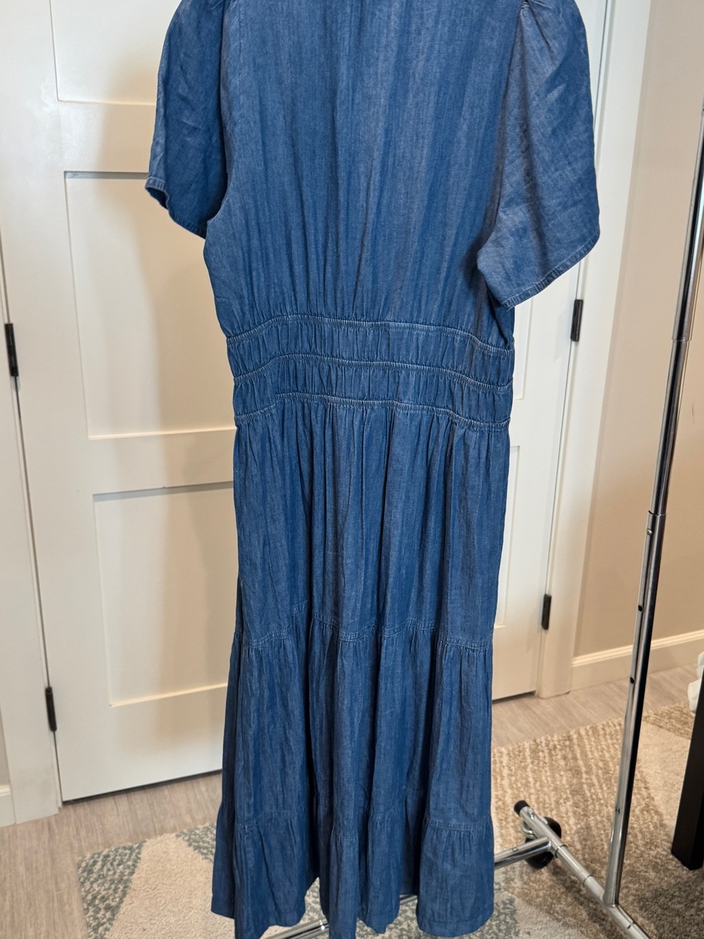 Tommy Hilfiger Chambray Tiered Maxi Dress Medium Blue - Picture 4 of 4